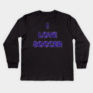 I Love Soccer - Purple Kids Long Sleeve T-Shirt